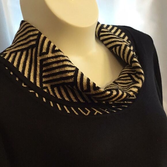 Cowl neck sweater knit dress in 1X STUDIO ONE - Picture 3 of 8